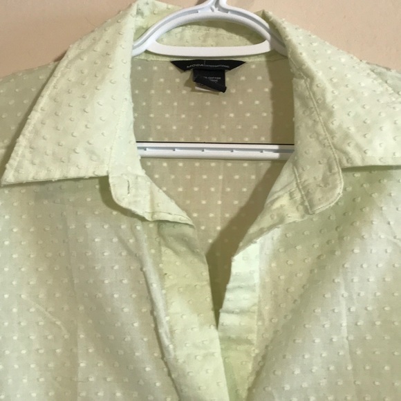 Moda International Tops - Lime Green Polka Dot Blouse
